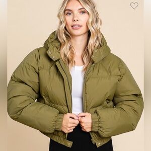#439 Olive Green Women's Puffer Jacket